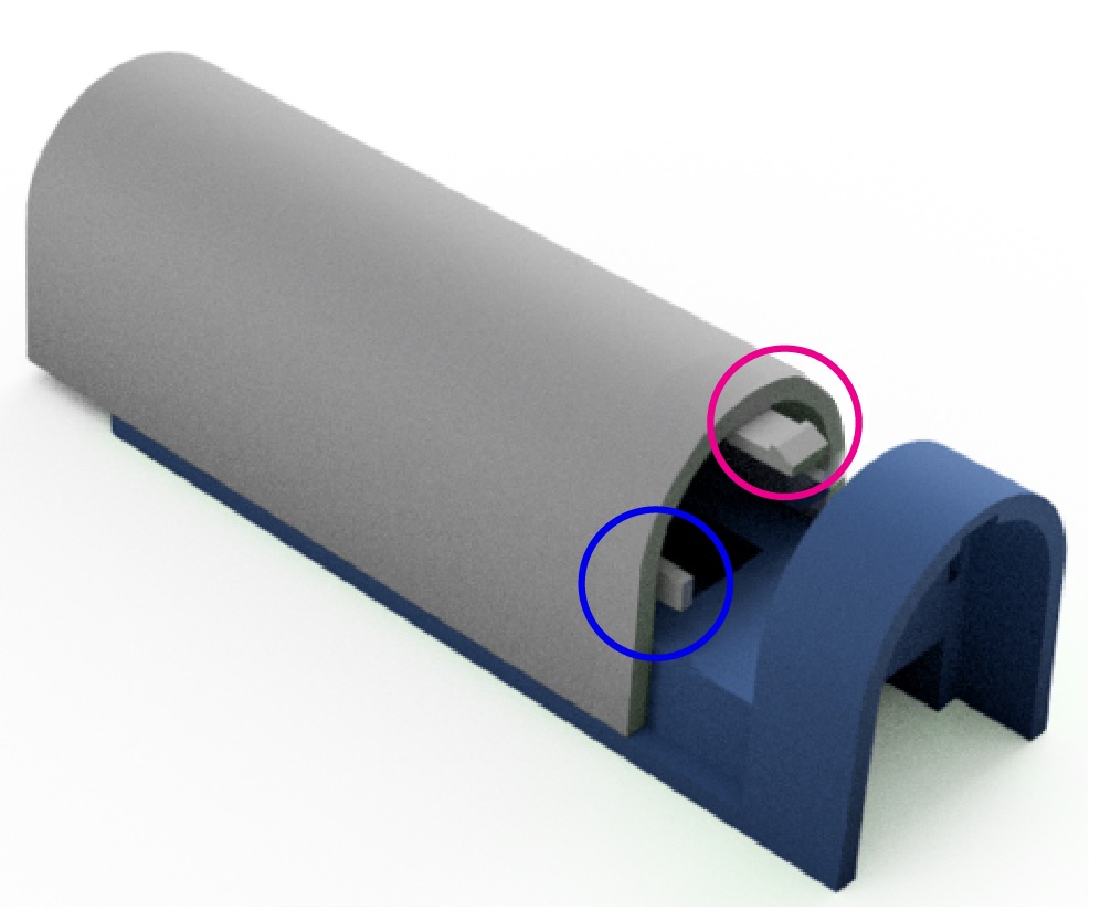 CAD model of a snap fit cover