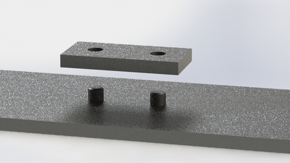 simple block with holes for two dowel pins, which will align this block on flat plate