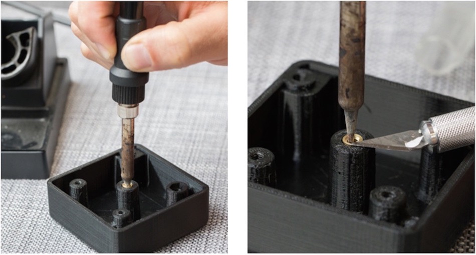installing with heated brass insert