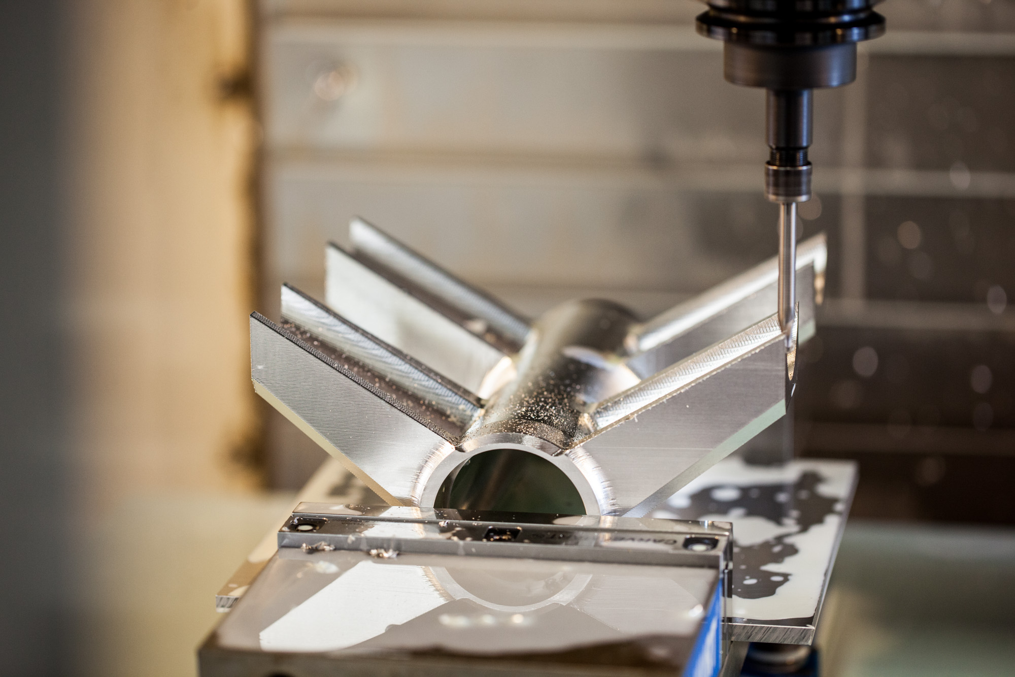 a metal part being cnc machined